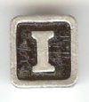 1 9mm Silver Slider - Letter "I"